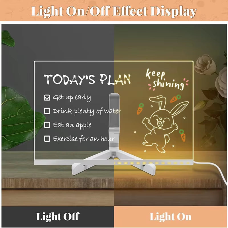 Children Magic Light Board Luminous Toys LED Drawing Blackboard Art Graffiti Coloring Acrylic Board Montessori Kids Toys Girls
