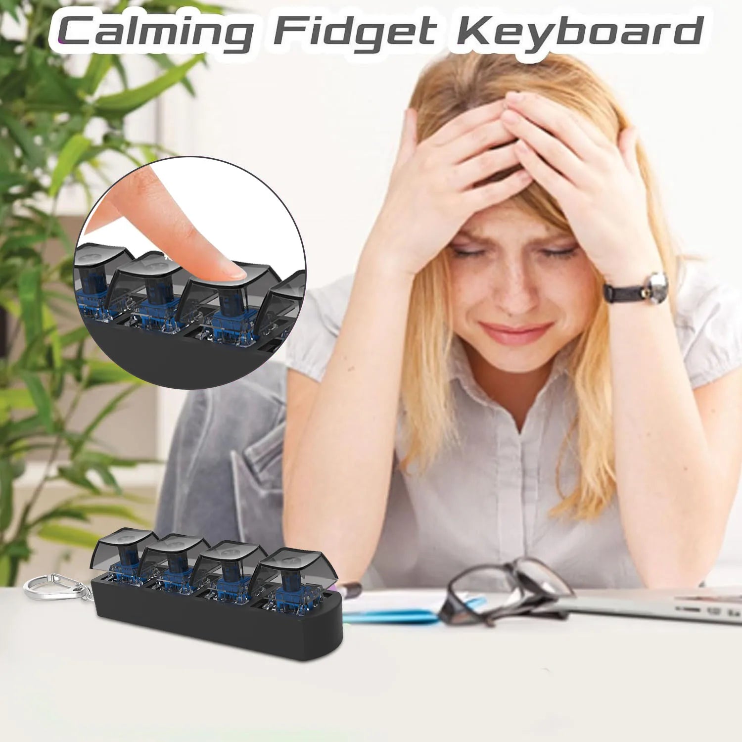 4 Keys Mechanical Keyboard Axis Tester Button Keycaps Office Decompression Toys Calming Stress Relief Keychain Gifts