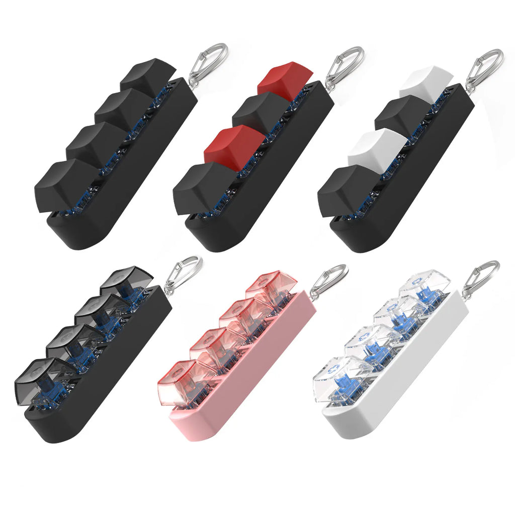4 Keys Mechanical Keyboard Axis Tester Button Keycaps Office Decompression Toys Calming Stress Relief Keychain Gifts